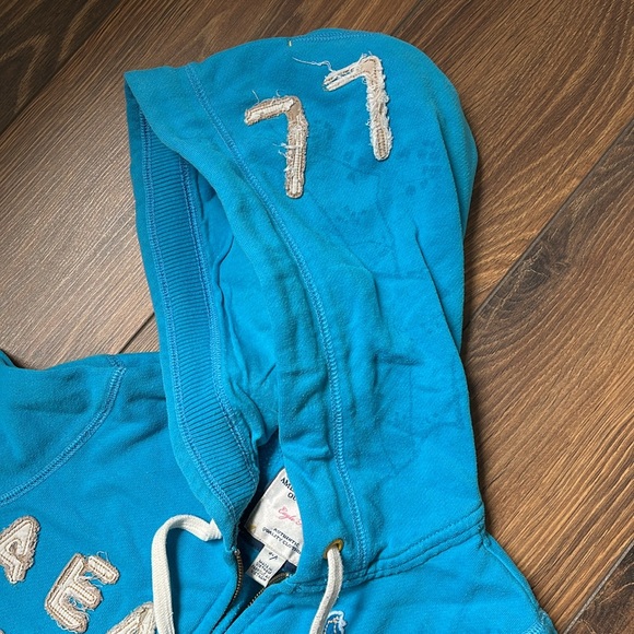 American Eagle Outfitters 3/4 Sleeve Zip Hoodie - Blue - Picture 8 of 8